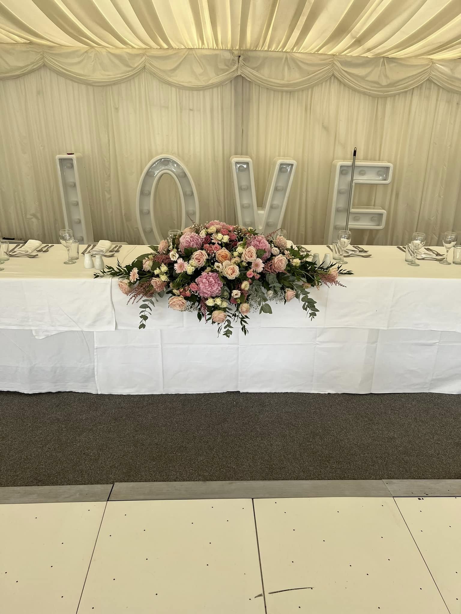 Wedding top table flowers Kent